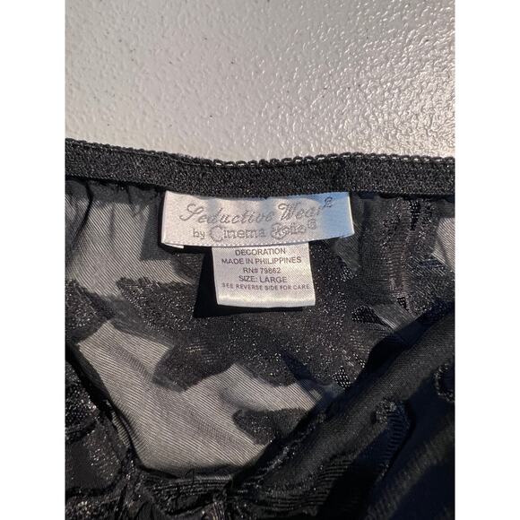 Cinema Exoile Slip Dress Babydoll Bustier Black Sheer Slip Whimsigoth Lingerie - Picture 5 of 6